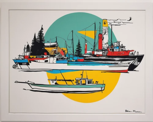 fishing boats,fishing trawler,yellowknife,container cranes,commercial fishing,duluth,tugboat,pilot boat,ketchikan,boats,oil platform,woodblock prints,arnold maersk,maine,alaska,stack of tug boat,newfoundland,tofino,boat landscape,oil industry,Art,Artistic Painting,Artistic Painting 23