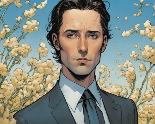 robert harbeck,tony stark,heath aster,ironweed,the son of lilium persicum,jack rose,hitchcock,two face,holding flowers,lokportrait,john doe,johnnycake,manitoba,douglas' meadowfoam,steve rogers,groom,boutonniere,heath-the bumble bee,petals,field of flowers,Illustration,Vector,Vector 04