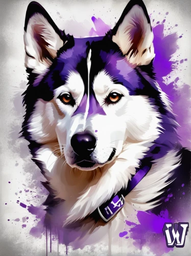huskies,twitch logo,husky,twitch icon,purple background,purple wallpaper,wall,the purple-and-white,cardigan welsh corgi,welsh cardigan corgi,purple-white,custom portrait,wag,white purple,dog illustration,white with purple,collie,purple,wild dog,woofer,Conceptual Art,Oil color,Oil Color 03
