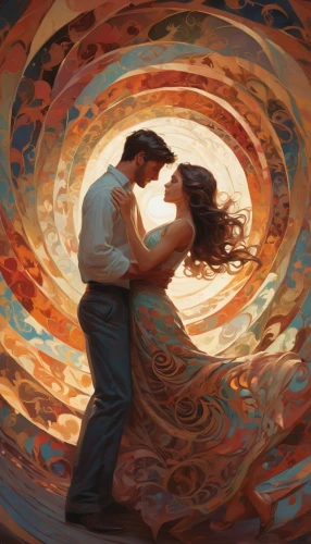 argentinian tango,ballroom dance,waltz,swirl,dancing couple,whirling,swirling,sci fiction illustration,time spiral,tangled,dancing flames,fire dance,gone with the wind,world digital painting,spiralling,romantic portrait,entwined,wormhole,passion bloom,latin dance,Conceptual Art,Fantasy,Fantasy 18