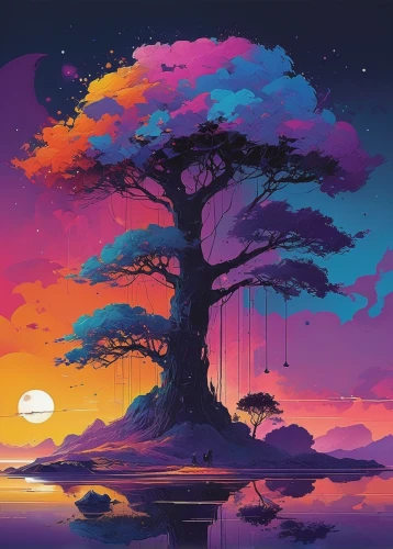 colorful tree of life,bonsai,isolated tree,painted tree,magic tree,serengeti,watercolor tree,tree,lone tree,tree of life,a tree,the japanese tree,tree top,old tree,tangerine tree,strange tree,bonsai tree,jacaranda,ori-pei,island suspended,Conceptual Art,Sci-Fi,Sci-Fi 22