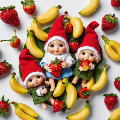 marzipan figures,kewpie dolls,pome fruit family,christmas crib figures,hanging elves,elves,banana family,gnomes,christmas dolls,fruit slices,edible fruit,scandia gnomes,gnomes at table,fruit plate,acerola family,christmas sweets,christmas tree decorations,children's christmas photo shoot,elf on a shelf,christmas gift pattern,Photography,General,Natural