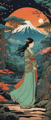 mulan,the wind from the sea,cool woodblock images,wanderer,shirakami-sanchi,amano,mountain spirit,the wanderer,japanese art,rosa ' amber cover,geisha,free land-rose,honzen-ryōri,the night of kupala,cosmos wind,japanese wave,tsukemono,rising sun,the spirit of the mountains,woodblock prints,Illustration,Vector,Vector 03