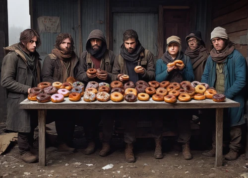 doughnuts,apple mountain,cart of apples,donuts,apple harvest,matrioshka,bagels,basket of apples,last supper,pears,new potatoes,russian traditions,nectarines,kolach,foragers,sweet chestnuts,apple orchard,thewalkingdead,brazil nuts,apples,Illustration,Paper based,Paper Based 21