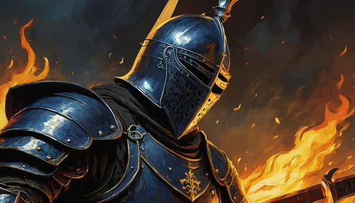 knight armor,paladin,cleanup,massively multiplayer online role-playing game,heroic fantasy,fire background,iron mask hero,knight,burning torch,destroy,prejmer,crusader,pillar of fire,knight festival,warlord,torchlight,armored,wall,smouldering torches,templar,Art,Artistic Painting,Artistic Painting 03