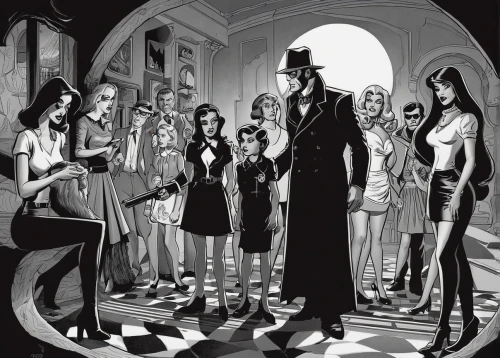 mafia,nightshade family,clue and white,riddler,spy visual,magic castle,gentleman icons,suit of spades,undertaker,blind alley,lupin,cover,ringmaster,cabaret,shinigami,film noir,helloween,the carnival of venice,phantom p4,magician,Illustration,American Style,American Style 05