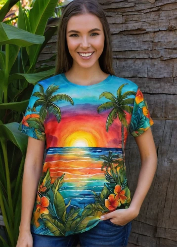 girl in t-shirt,pineapple top,luau,print on t-shirt,tshirt,t-shirt printing,aloha,tie dye,palmtree,palmtrees,palm trees,shirt,tropic,tropical bird climber,tropical tree,sub-tropical,tropical fish,peach palm,beach background,tropical bird,Conceptual Art,Daily,Daily 34