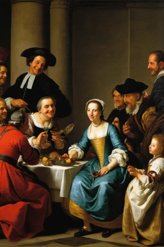 candlemas,holy supper,round table,last supper,pentecost,contemporary witnesses,seven citizens of the country,meticulous painting,woman holding pie,gullivers travels,church painting,bougereau,charity,flemish,group of people,courtship,christopher columbus's ashes,partiture,eucharist,renaissance,Art,Classical Oil Painting,Classical Oil Painting 26