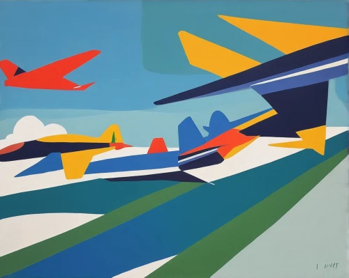 southwest airlines,rows of planes,travel poster,matruschka,air transportation,airlines,airplanes,fokker f28 fellowship,planes,air traffic,air transport,airliner,airline,china southern airlines,yellowknife,aeroplane,air racing,parked boat planes,jet plane,airspace,Art,Artistic Painting,Artistic Painting 41