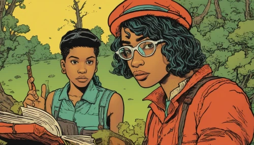 afro american girls,coloring,clementine,forest workers,book illustration,sci fiction illustration,detail shot,bunches of rowan,examining,afroamerican,colouring,digitizing ebook,e-book readers,reading glasses,children studying,readers,frame illustration,bough,hikers,afro-american,Illustration,Vector,Vector 15