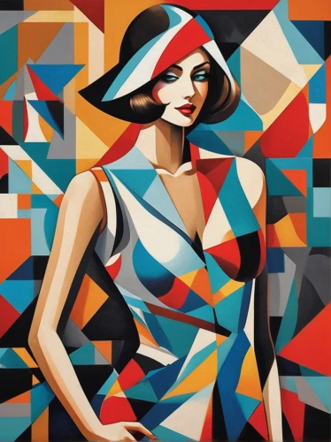 art deco woman,fashion illustration,fashion vector,art deco background,cubism,pop art style,cool pop art,adobe illustrator,david bates,decorative figure,wpap,art deco,pop art woman,fabric painting,abstract cartoon art,woman shopping,girl-in-pop-art,girl in cloth,geometric style,polygonal,Art,Artistic Painting,Artistic Painting 45