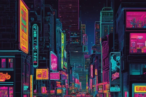 tokyo city,shinjuku,tokyo,colorful city,cyberpunk,cityscape,city lights,neon,osaka,taipei,retro background,fantasy city,wallpaper roll,tokyo ¡¡,city at night,shibuya,wallpaper,neon ghosts,neon lights,city,Illustration,American Style,American Style 15