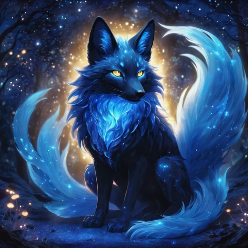 constellation wolf,indigo,luna,fox,howling wolf,ori-pei,a fox,furta,kitsune,zodiac sign leo,strix nebulosa,feral,fantasy portrait,nebula guardian,blue enchantress,wolf,blu,fantasia,garden-fox tail,the blue eye,Illustration,Realistic Fantasy,Realistic Fantasy 02