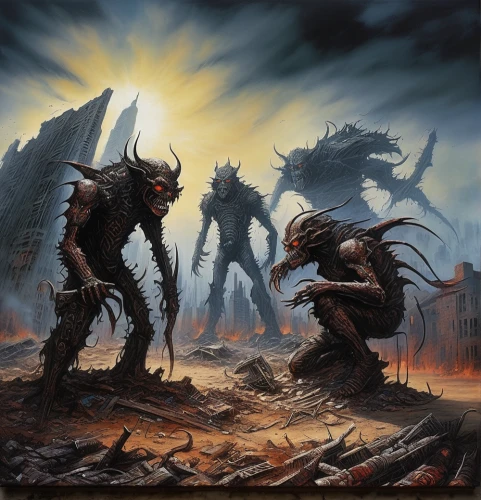 harvestmen,predators,scorched earth,apocalyptic,post-apocalyptic landscape,angels of the apocalypse,thrash metal,dance of death,guards of the canyon,dead earth,fallout,battle,heroic fantasy,apocalypse,walkers,sci fiction illustration,doomsday,fallout4,wasteland,predation,Illustration,Realistic Fantasy,Realistic Fantasy 33