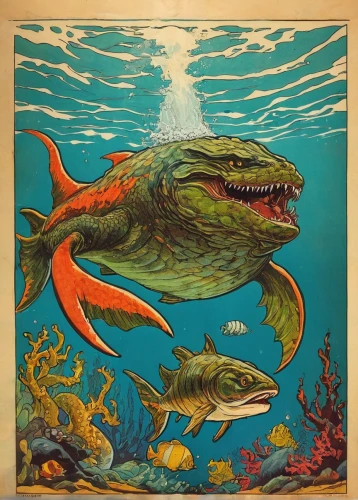 aquarium decor,aquarium,aquarium inhabitants,marine reptile,giant fish,sea monsters,sea animal,school of fish,fish in water,coelacanth,aquatic animals,merman,fish-surgeon,sea-life,fishes,aquatic animal,aquariums,the fish,marine animal,aquatic life,Art,Classical Oil Painting,Classical Oil Painting 23