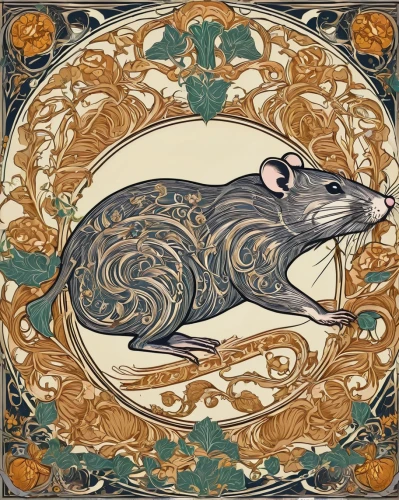 year of the rat,rodentia icons,white footed mouse,silver agouti,masked shrew,color rat,gold agouti,lab mouse icon,dormouse,field mouse,virginia opossum,opossum,rat,meadow jumping mouse,common opossum,white footed mice,wood mouse,vintage mice,bush rat,rataplan,Illustration,Retro,Retro 13