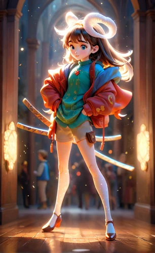 flying girl,little girl twirling,baton twirling,majorette (dancer),fantasia,hanbok,anime japanese clothing,twirling,ballerina girl,rosa ' the fairy,child fairy,firedancer,little girl fairy,little girl ballet,akko,rosa 'the fairy,3d fantasy,fairy tale character,dancer,anime 3d,Anime,Anime,General