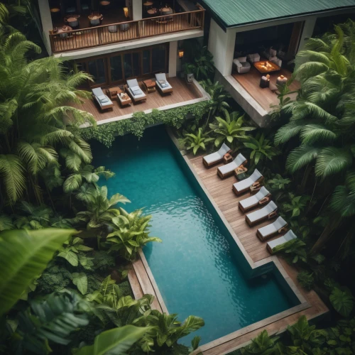 tropical greens,tropical house,tropical jungle,bali,pool house,backyard,ubud,tropics,tropical island,vietnam,infinity swimming pool,luxury property,outdoor pool,secluded,swimming pool,philippines,seminyak,holiday villa,tropical,roof top pool,Photography,General,Cinematic