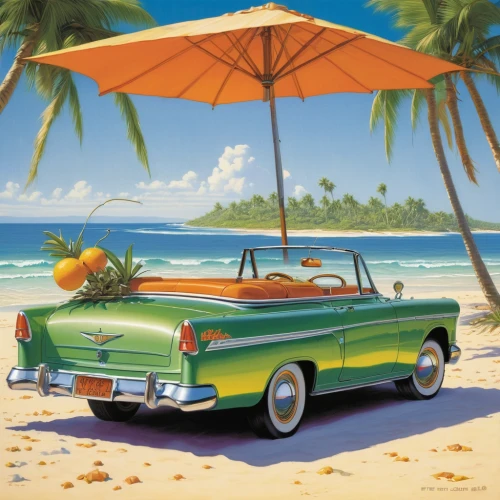 classic car and palm trees,edsel bermuda,sunbeam alpine,cuba beach,travel trailer poster,car rental,sunbeam tiger,beach buggy,edsel,cuba background,trabant,american classic cars,edsel citation,cabriolet,dream beach,vintage cars,classic cars,beach landscape,illustration of a car,camper on the beach,Conceptual Art,Sci-Fi,Sci-Fi 21