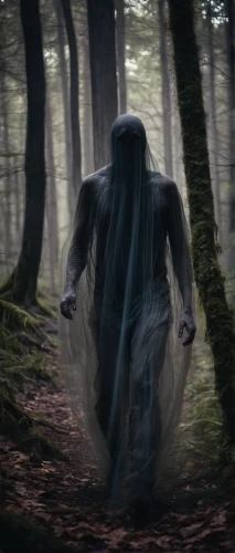 grimm reaper,the ghost,paranormal phenomena,sleepwalker,apparition,supernatural creature,the wizard,haunted forest,digital compositing,ghost catcher,ghost,forest man,halloween ghosts,ghost face,ghost girl,haunting,the witch,ghosts,dance of death,hooded man,Photography,Artistic Photography,Artistic Photography 04