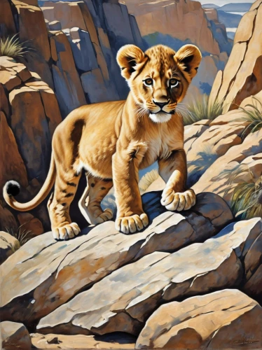 mountain lion,panthera leo,female lion,african lion,felidae,lion cub,lionesses,lion white,great puma,cub,male lion,lioness,oil painting,tiger cub,a tiger,lion,safari,serengeti,oil painting on canvas,male lions,Illustration,Realistic Fantasy,Realistic Fantasy 21