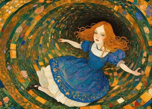 girl with a wheel,kate greenaway,throwing leaves,harmonia macrocosmica,alice,dizzy,whirling,girl in a wreath,woman at the well,alice in wonderland,children's fairy tale,girl in the garden,girl in a long dress,celtic harp,woman playing,twirl,hamster wheel,fairy tales,merida,harpist,Art,Artistic Painting,Artistic Painting 32