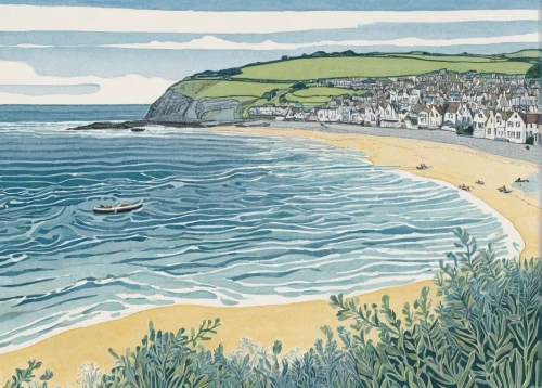 robin hood's bay,runswick bay,cornwall,dorset,swanage,carbis bay,swanage bay,devon,cromer,perranporth,gower,seaside country,sceleton coast,seaside view,cove,seaside,beach landscape,cliff coast,saltburn by the sea,tenby,Art,Artistic Painting,Artistic Painting 50