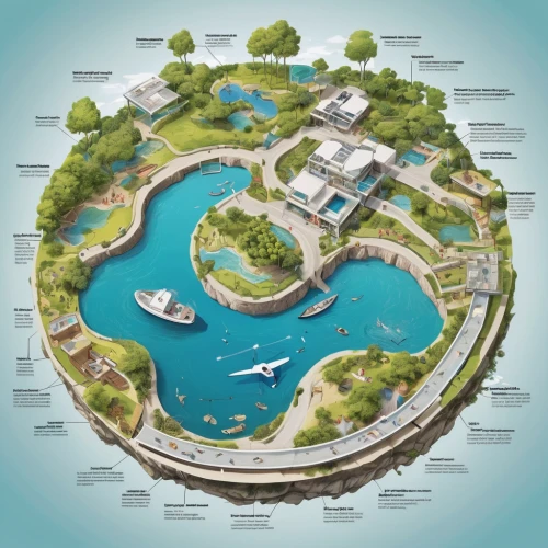 artificial islands,artificial island,floating islands,aquaculture,water resources,water courses,maya civilization,floating island,wastewater treatment,landscape plan,swim ring,golf resort,coastal protection,raft guide,flying island,ecological footprint,diamond lagoon,fish farm,dolphinarium,resort,Unique,Design,Infographics