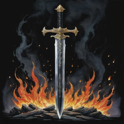 king sword,sword,swords,scabbard,thermal lance,heroic fantasy,excalibur,massively multiplayer online role-playing game,scepter,pillar of fire,torch-bearer,dagger,ranged weapon,water-the sword lily,samurai sword,dragon slayer,swordsmen,paladin,the white torch,crusader,Illustration,Realistic Fantasy,Realistic Fantasy 04