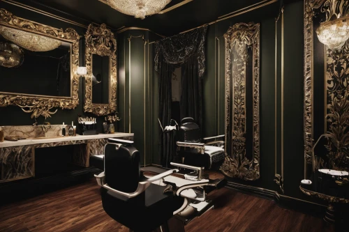 beauty room,salon,ornate room,luxury bathroom,barber shop,beauty salon,barbershop,barber chair,hairdressing,victorian style,consulting room,hairdresser,the throne,barber,luxury decay,parlour,gold lacquer,hairdressers,damask,luxurious,Photography,Artistic Photography,Artistic Photography 13