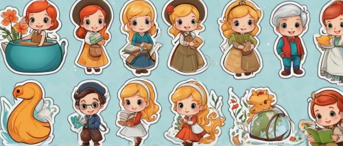 fairy tale icons,retro cartoon people,character animation,characters,chibi children,starters,icon set,cute cartoon character,school of fish,chibi kids,cute cartoon image,mermaid vectors,redheads,people characters,clipart sticker,paper dolls,cartoon people,baby icons,fish collage,game characters,Unique,Design,Sticker