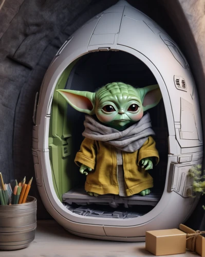 yoda,cg artwork,gnome,3d render,scandia gnome,3d model,3d rendered,kids room,little man cave,cgi,b3d,et,jedi,leonardo,wicket,digital compositing,baby room,szymbark,chimichanga,3d mockup,Illustration,Paper based,Paper Based 05