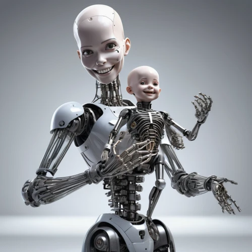 endoskeleton,humanoid,bot,robotics,cybernetics,artificial intelligence,robots,human,robotic,robot,social bot,father with child,chatbot,minibot,chat bot,armatures,old human,human evolution,prosthetic,soft robot