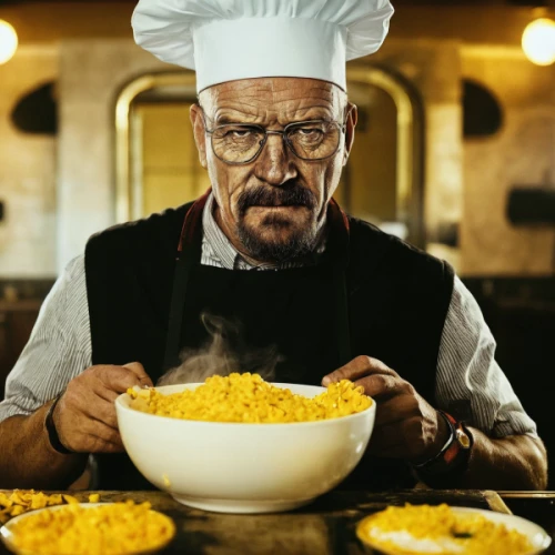 chef,men chef,polenta,risotto,creamed corn,breaking bad,chef hat,dwarf cookin,oven polenta,spätzle,kraft,orzo,dal,spaetzle,cook,cook ware,chief cook,paella,dahl,chef's hat