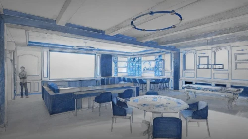 blue room,breakfast room,dining room,3d rendering,blueprint,conference room,school design,blue and white porcelain,meeting room,blue painting,blueprints,board room,interior design,core renovation,piano bar,renovation,a restaurant,kitchen design,study room,blauhaus,Art sketch,Art sketch,Concept