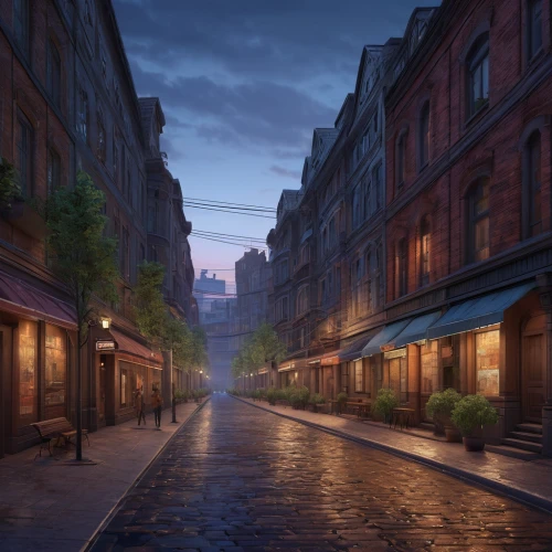 french digital background,paris,the cobbled streets,paris shops,evening atmosphere,narrow street,brownstone,lovat lane,alleyway,night scene,new york streets,cobblestone,paris cafe,edinburgh,watercolor paris,blue hour,manhattan,city scape,digital compositing,street scene,Illustration,Realistic Fantasy,Realistic Fantasy 27