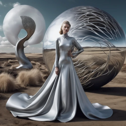 heliosphere,spheres,glass sphere,silvery,silver,crystal ball,silver lacquer,fantasy art,planet eart,sci fiction illustration,torus,3d fantasy,fashion illustration,photomanipulation,moon phase,crystal ball-photography,surrealistic,silvery blue,fashion design,suit of the snow maiden