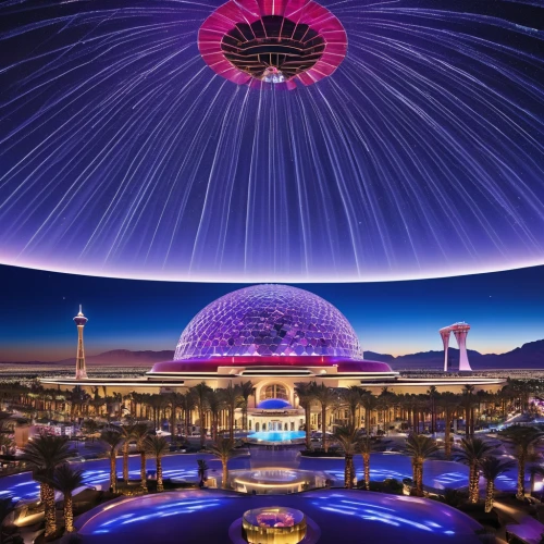 musical dome,dubai garden glow,shanghai disney,epcot ball,the disneyland resort,caesars palace,epcot center,planetarium,flower dome,tianjin,futuristic landscape,roof domes,largest hotel in dubai,dome,las vegas,teacups,california adventure,da nang,futuristic art museum,zhengzhou,Photography,General,Realistic