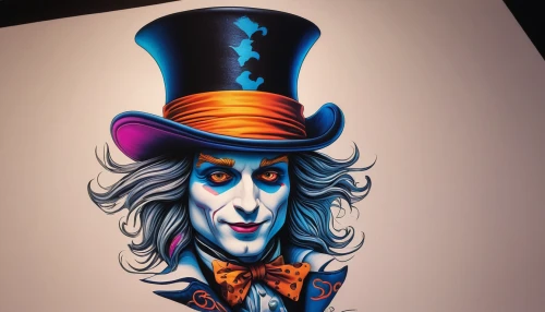 hatter,ringmaster,caricaturist,joker,coloring outline,alice in wonderland,horror clown,geppetto,creepy clown,coloring,magician,adobe illustrator,rodeo clown,clown,uncle sam,illustrator,top hat,magic hat,hand painting,halloween vector character,Conceptual Art,Daily,Daily 27