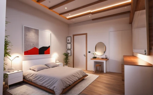 modern room,loft,3d rendering,bedroom,guest room,smart home,modern decor,sleeping room,contemporary decor,interior modern design,render,japanese-style room,wooden beams,interior decoration,canopy bed,shared apartment,guestroom,home interior,sky apartment,interior design,Photography,General,Realistic