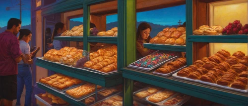 bakery,pastries,pastry shop,breads,pan dulce,pâtisserie,bakery products,convenience store,sweet pastries,donut illustration,fresh bread,pandesal,croissants,doughnuts,malasada,bread spread,freshly baked buns,pan de muerto,baguettes,donuts,Conceptual Art,Daily,Daily 25