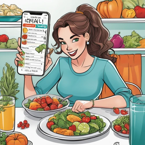 healthy menu,placemat,cooking book cover,recipes,food and cooking,recipe book,vegan nutrition,fruit and vegetable juice,waitress,whole food,food preparation,means of nutrition,juicing,nutrition,dietetic,woman eating apple,restaurants online,mediterranean diet,diet icon,fruits and vegetables,Illustration,American Style,American Style 13