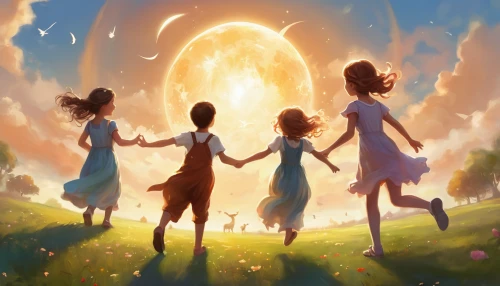 daisy family,fairies aloft,the dawn family,walk with the children,dream world,children's background,children's fairy tale,fairy world,little angels,kids illustration,lily family,travelers,fairies,world digital painting,magical adventure,blessing of children,game illustration,perfume bottle silhouette,rose family,summer solstice,Illustration,Realistic Fantasy,Realistic Fantasy 01