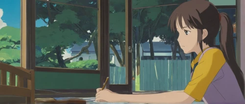 girl studying,anime 3d,typesetting,japanese background,my neighbor totoro,tsumugi kotobuki k-on,windows 10,japanese tea,yui hirasawa k-on,japanese-style room,girl at the computer,anime cartoon,anime japanese clothing,aonori,tea ceremony,ryokan,studio ghibli,windows 7,tea zen,counting frame,Art,Artistic Painting,Artistic Painting 41