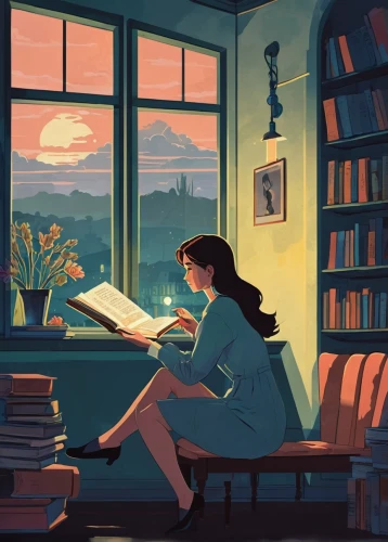 girl studying,study,study room,reading,bookworm,tea and books,summer evening,relaxing reading,evening atmosphere,coffee and books,sci fiction illustration,little girl reading,read a book,window sill,the girl studies press,the evening light,book illustration,writing-book,reading room,studies,Illustration,Japanese style,Japanese Style 06