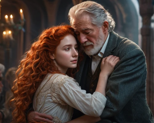 father and daughter,mother and father,father daughter,old couple,romantic portrait,man and wife,king lear,romantic scene,a fairy tale,the hands embrace,lover's grief,father daughter dance,throughout the game of love,beautiful couple,witcher,tudor,as a couple,the victorian era,husband and wife,waltz,Photography,General,Fantasy