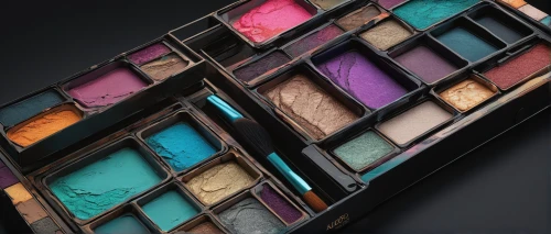 eyeshadow,cosmetics,paint box,eye shadow,paint boxes,palette,cosmetic sticks,women's cosmetics,paint pallet,color swatches,cosmetics counter,cosmetic brush,cosmetic,layer nougat,cosmetic products,leather compartments,shades of color,rainbow color palette,color table,color palette,Illustration,Realistic Fantasy,Realistic Fantasy 28