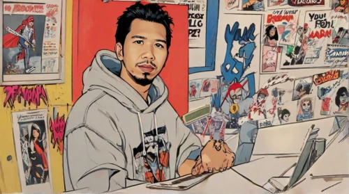 comic book,comic books,comicbook,high fidelity,comic hero,comics,comic frame,the fan's background,comicave,comic book bubble,browsing,record store,marvel comics,workspace,desk top,man with a computer,comic style,freelancer,art background,art dealer
