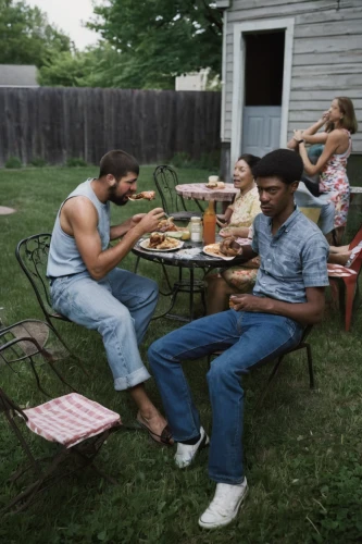 70s,muhammad ali,men sitting,1973,1980's,1971,60s,cookout,1960's,1980s,southern cooking,1982,afro-american,bbq,picnic table,barbecue,vintage 1978-82,1967,afroamerican,beer tables,Photography,Documentary Photography,Documentary Photography 07