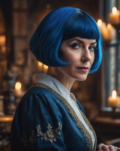 violet head elf,blue hair,blue peacock,pixie-bob,blue enchantress,winterblueher,color 1,mazarine blue,girl with a pearl earring,angelica,girl in a historic way,rem in arabian nights,british actress,blue chrysanthemum,hauhechel blue,himilayan blue poppy,valerian,victorian lady,bluejay,blue violet,Photography,General,Fantasy